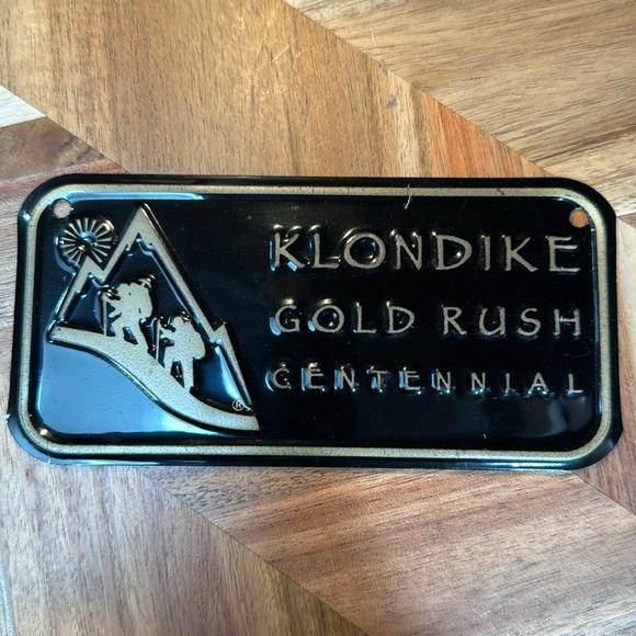 Metal Klondike Gold Rush Centennial Plaque - Picture 1 of 4